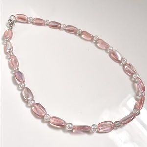 Pink iridescent necklace